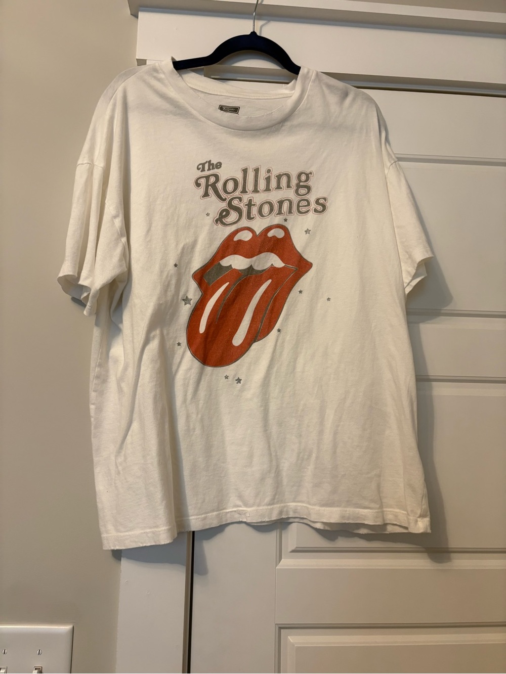 The Rolling Stones White Tee with Red Tongue Graphic - Women’s Short Sleeve